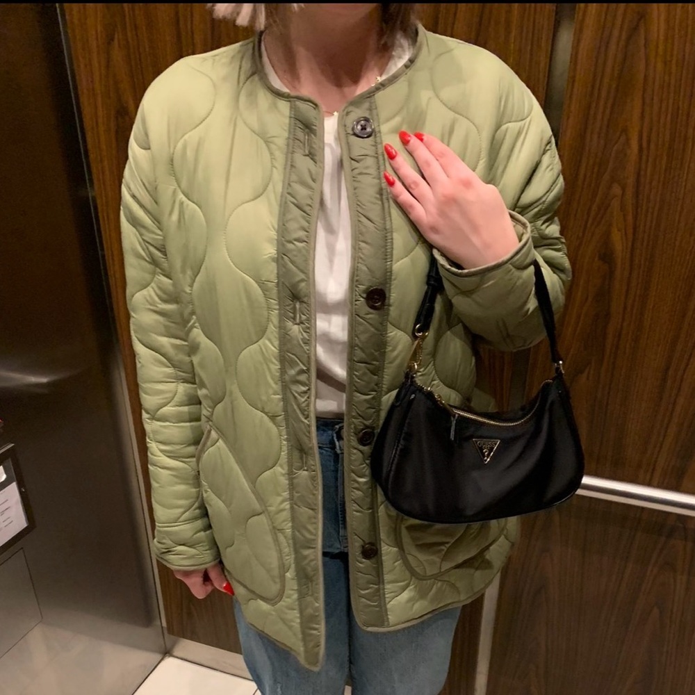 Abercrombie & Fitch Olive Green Quilted Puffer Jacket